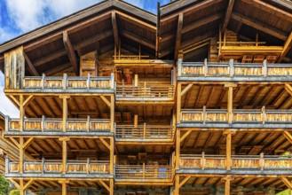 Holiday flats in a wooden chalet, Grimentz, Val d'Anniviers, Valais Alps, Canton Valais,