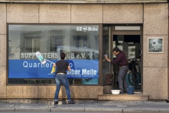 The Schalker Meile, mile of tradition, Kurt-Schumacher-Straße in Gelsenkirchen-Schalke, spring