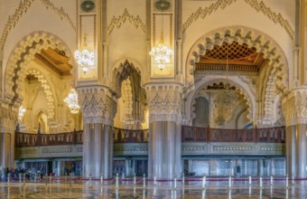 Mosque Hassan II Interior Panorama Casablanca Morocco