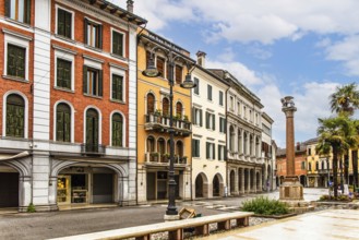 Palaces on the old town streets, medieval old town, Portogruaro, Veneto, Friuli, Italy,