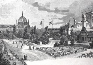 Exhibition on accident prevention in Berlin 1889, Germany, digital reproduction of an original from