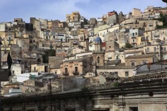 City of Ragusa, view of the houses in the district of Ragusa Superiore, Sicily, Italy, Europe