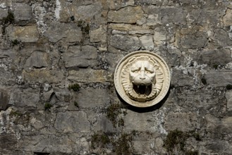 Ornaments on the façades of the Roman baths in Sanssouci Palace Park, Potsdam, Brandenburg,