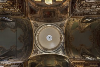 Dome of the Chiesa dei Santi Vittore e Carlo, built in 1650, Via Balbi, 7, Genoa, Italy, Europe