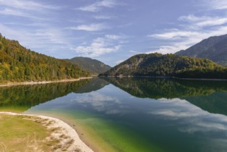 Intake structure at the Sylvenstein reservoir is used for flood protection, dams the Isar, power