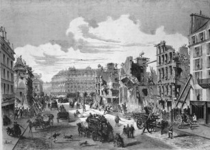 Paris, 1868, Demolition of the Capuchin Convent in the Rue de la Paix, France, Historic, digitally