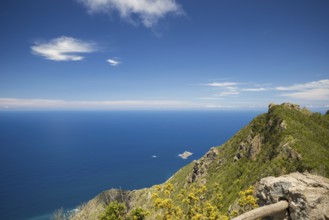 Panorama of Cabezo del Tejo, coast near Taganana, Anaga Mountains, Anaga, Tenerife, Northeast,