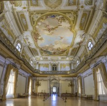 Ballroom with fresco by Giovanni Battista Tiepoloin the Villa Pisani, Stra, Province of Venice,
