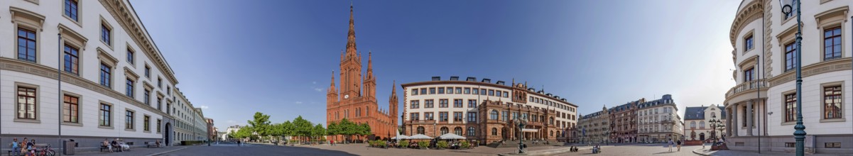 Square in front of the town hall Wiesbaden Panorama Germany