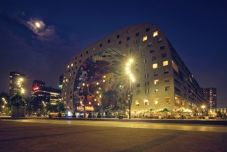 ROTTERDAM, NETHERLANDS, MAY 25, 2018: Markthal Market Hall residential and office building with a