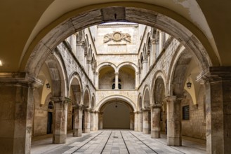 Atrium of the Sponza Palace in Dubrovnik, Croatia, Europe