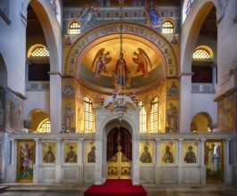 Interior view of Hagios Demetrios Church, also known as Agios Dimtrios or Demetrios Basilica,