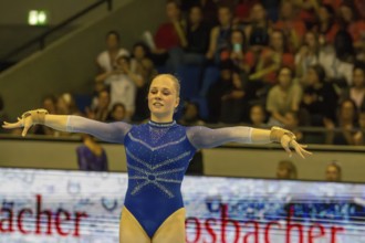 Olympic qualification in apparatus gymnastics in Rüsselsheim Picture: Lea Quaas on the floor