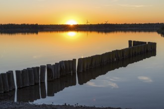 Sunset at Lake Werbelin, Rackwitz, Saxon Lake District, Saxony, Germany, Europe