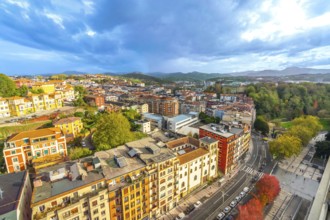 Aerial view of the Egia neighborhood of San Sebastian, Donostia from a balcony in the Basque