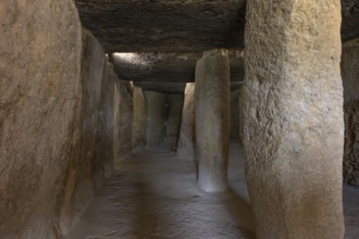 Entrance to the Dolmen de Menga at the Conjunto Arqueológico Dólmenes de Antequera, Spain, Europe