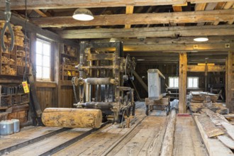 Hydroelectric sawmill in the Seiffen open-air museum, Erzgebirge, Saxony, Germany, Europe