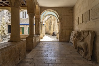 The loggia in the old town centre of Korcula, Croatia, Europe