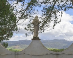 Christ figure on wall, Iglesia del Espíritu Santo, Ronda, Malaga, Spain, Europe