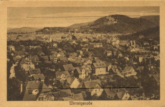 Historical postcard, picture postcard, Wernigerode, Saxony-Anhalt, Germany, digitally enhanced