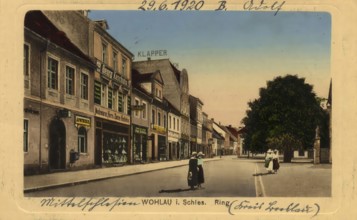 Historical postcard, picture postcard, Wohlau in Silesia, today Wolow in Poland, digitally enhanced