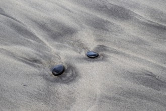 Polished lava stones on the beach, Playa de Famara, Lanzarote, Canary Islands, Spain, Europe