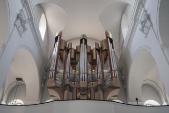Organ loft of the Augustinian Church, Dominikanerplatz, Würzburg, Lower Franconia, Bavaria,