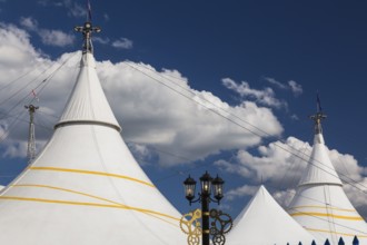 Cirque du Soleil big top tent in old port of Montreal in spring, Quebec, Canada, North America