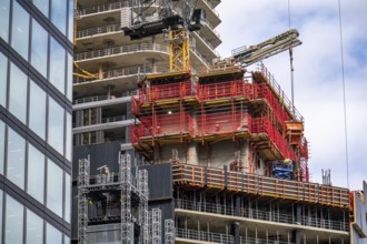Construction site of the FOUR construction project, 4 high-rise towers at Roßmarkt in Frankfurt am