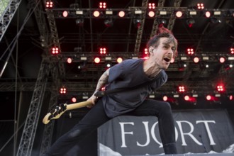 Chris Hell, singer of Fjørt at the Highfield Festival on Saturday, Störmthaler See, 17.08.2024