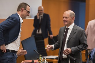 Olaf Scholz (Federal Chancellor, SPD) at the welcome address in front of the consultations at the