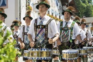 Traditional traditional costume parade, Garmisch-Partenkirchen, Werdenfelser Land, Upper Bavaria,