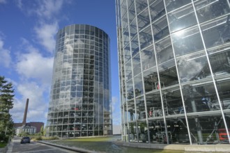 Car towers, Autostadt Volkswagen, Wolfsburg, Lower Saxony, Germany, Europe
