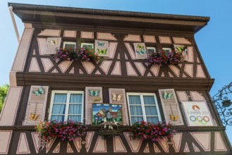 Half-timbered house in the old town, Colmar, Alsace, Bas-Rhin, France, Europe
