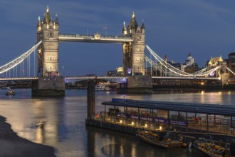 Tower Bridge and jetty, London, England, Great Britain, London, City of London, Great Britain
