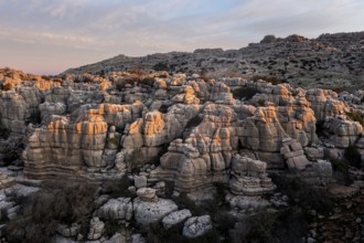 Bizarre limestone rock formations, El Torcal nature reserve, Torcal de Antequera, Malaga province,