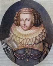 Christine, Madame Royale, Madame Chretienne, 1606-1663, Daughter of Henry IV. Photo-etching from a