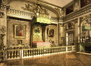 The room of Louis XIV in Versailles, France, ca 1890, Historical, digitally restored reproduction