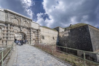 Fortress portal of the Hohenzollern fortress Wülzburg, a historic Renaissance fortress, built
