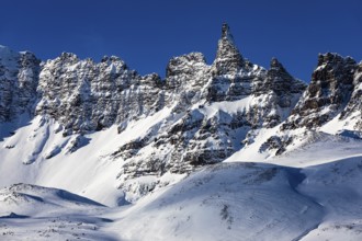 Snow-capped peaks of the Öxnadalur mountain range, near Akureyri, Northern Iceland Eyestra,