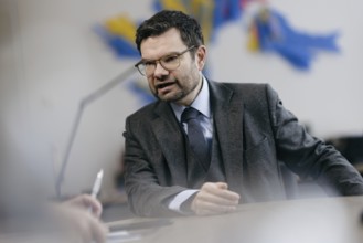 Marco Buschmann (FDP), Bundesminister der Justiz, aufgenommen im Rahmen eines Interview fue NBR in
