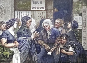 Gambling, Lottery players, Women spend their last money on lottery tickets, Prague, Czech Republic,