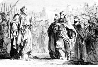 David brings the Ark of the Covenant to the Temple, Crowd, King, Levites, Trumpets, Incense,