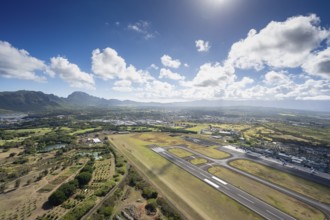 Aerial view Lihue Airport, Kauai, Hawaii, USA, North America