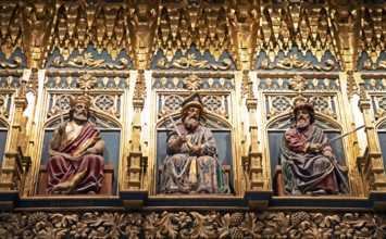 Royal figures in the Hall of Kings or Hall of Parliaments in the Alcazar, Segovia, province of