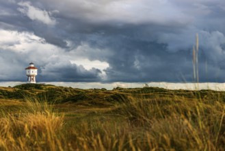 Water tower, clouds, weather, gloomy, cloudy, cloudy sky, storm, stormy, dune landscape, North Sea