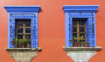 Oaxaca, Mexico, Scenic old city streets and colorful colonial buildings in historic city center,