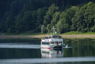 The Hennesee, Hennetalsperre in the Sauerland, excursion boat, lake tour, MS Hennesee,