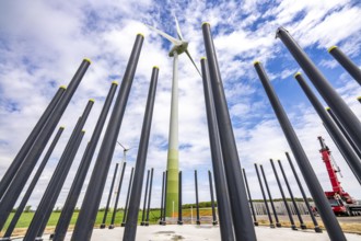 Wind turbine repowering, in the Issum-Oermten wind farm, 9 wind turbines in operation for over 20