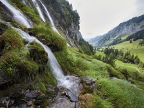 Cascades from the Jungibach Falls, Gental, Canton Bern, Switzerland, Europe